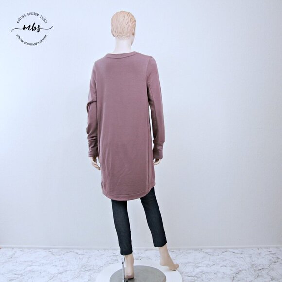 Athleta Balance Flora Mauve Heather Crew Neck Hidden Pockets Mini Dress Women M - Picture 4 of 10